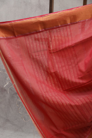 Peach Silk Maheshwari Saree -SRPSMS141