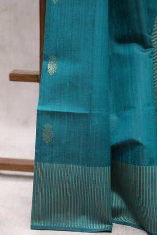 Green Raw Silk Saree - SRGRSS544