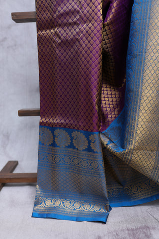 Purple Gadwal Silk Saree - SRPGSS342