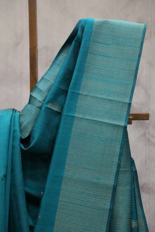 Green Raw Silk Saree - SRGRSS544