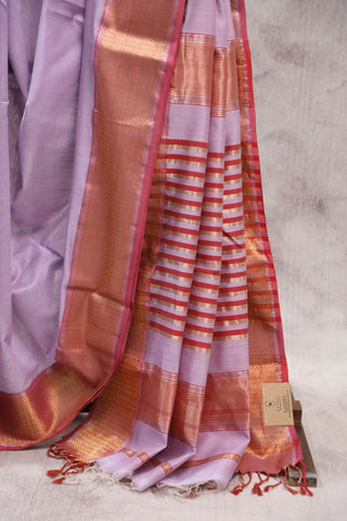 Lilac Silk Maheshwari Saree -SRLSMS142