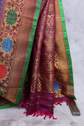 Purple Gadwal Silk Saree - SRPGSS341