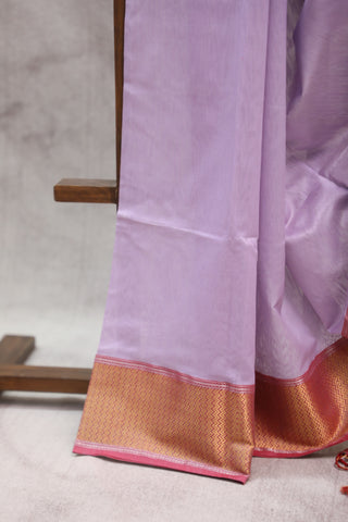 Lilac Silk Maheshwari Saree -SRLSMS142