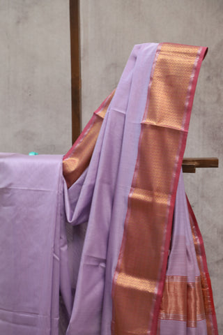 Lilac Silk Maheshwari Saree -SRLSMS142