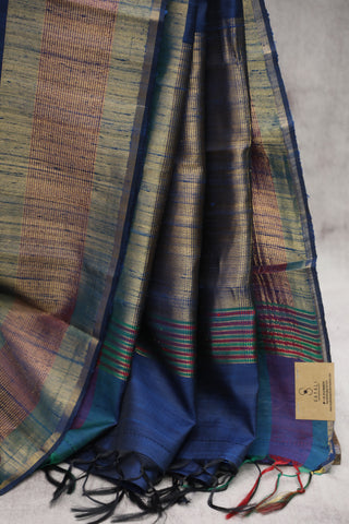 Blue Raw Silk Saree - SRBRSS551