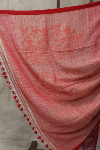 Grey Linen Jamdani Saree -SRGLJS267