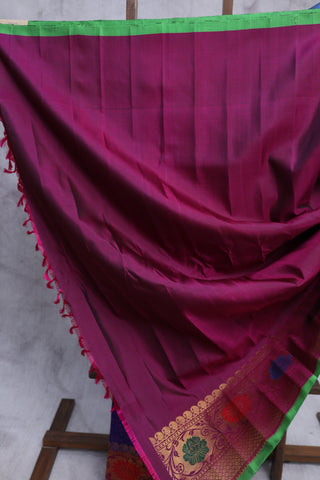 Purple Gadwal Silk Saree - SRPGSS341