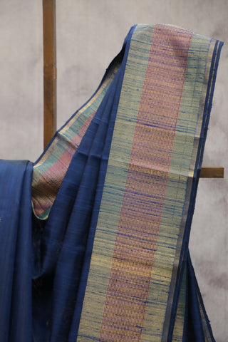 Blue Raw Silk Saree - SRBRSS551