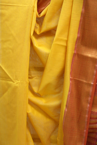 Yellow Silk Maheshwari Saree -SRYSMS144