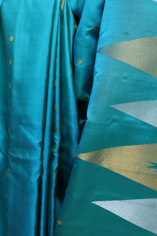 Sea Green Gadwal Silk Saree - SRSGGSS340