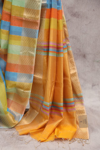 Multicolor Maheshwari Tissue Silk Saree - SRMMTSS222