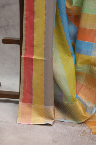 Multicolor Maheshwari Tissue Silk Saree - SRMMTSS222