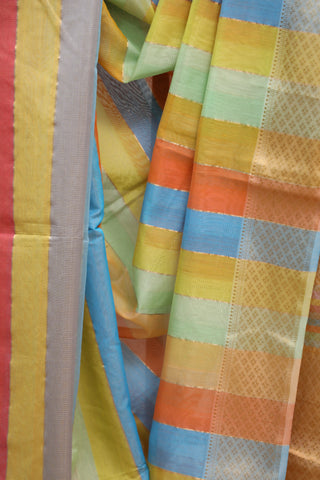 Multicolor Maheshwari Tissue Silk Saree - SRMMTSS222