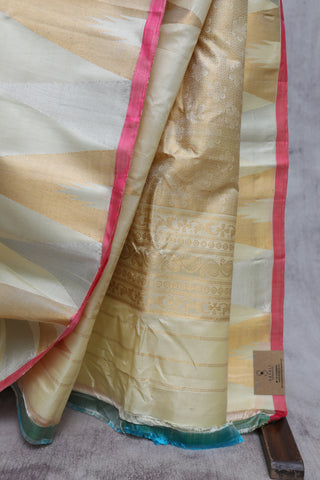 Cream Gadwal Silk Saree - SRCGSS287