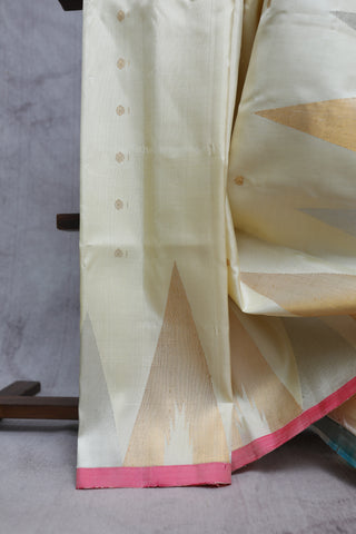 Cream Gadwal Silk Saree - SRCGSS287