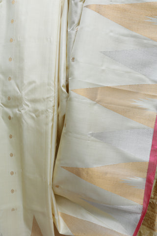 Cream Gadwal Silk Saree - SRCGSS287