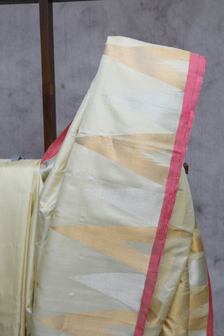 Cream Gadwal Silk Saree - SRCGSS287