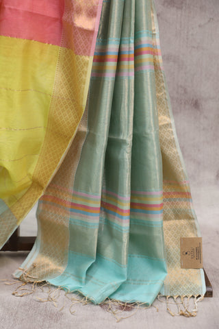 Multicolor Maheshwari Tissue Silk Saree - SRMMTSS224