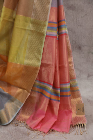 Multicolor Maheshwari Tissue Silk Saree - SRMMTSS225