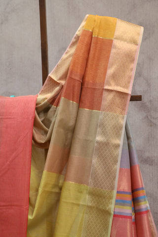 Multicolor Maheshwari Tissue Silk Saree - SRMMTSS225