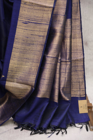 Blue Raw Silk Saree - SRBRSS295