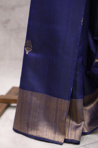 Blue Raw Silk Saree - SRBRSS295