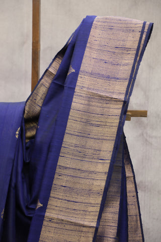 Blue Raw Silk Saree - SRBRSS295