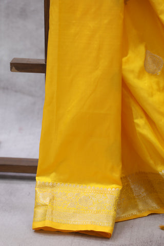 Yellow Banarasi Silk Saree-SRYBSS543