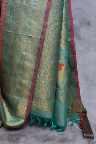 Onion Pink Gadwal Silk Saree - SROPGSS288