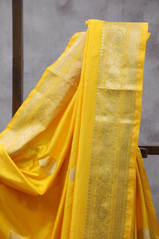 Yellow Banarasi Silk Saree-SRYBSS543