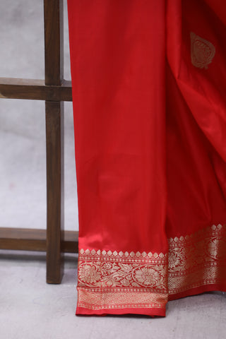 Red Banarasi Silk Saree-SRRBSS546