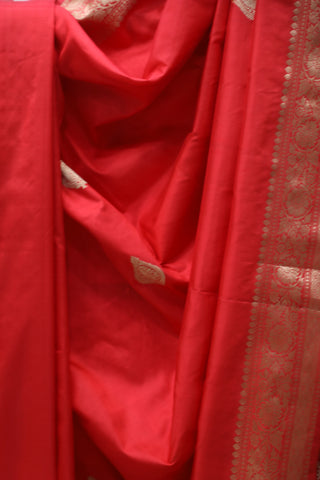 Red Banarasi Silk Saree-SRRBSS546