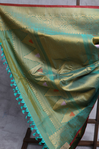 Two Tone Peach Gadwal Silk Saree - SRTTPGSS339