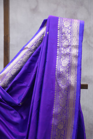 Dark Blue Banarasi Silk Saree-SRDBBSS545