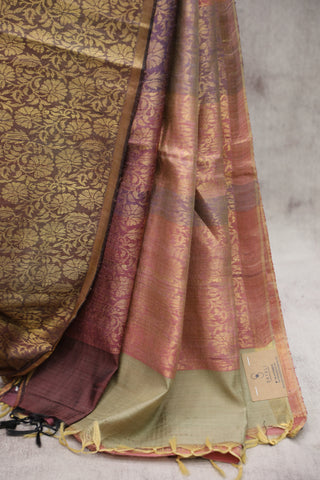 Light Olive Raw Silk Saree-SRLORSS250