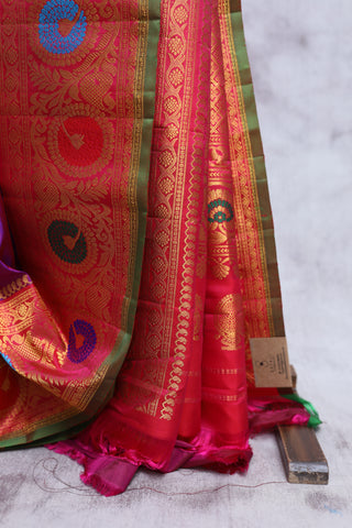 Purple Gadwal Silk Saree - SRPGSS272