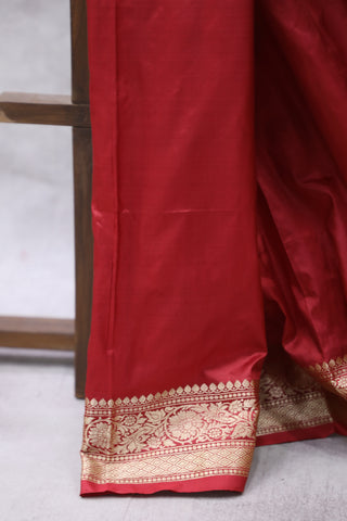 Maroon Banarasi Silk Saree-SRMBSS541