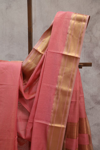 Peach Silk Maheshwari Saree -SRPSMS134