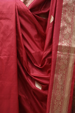 Maroon Banarasi Silk Saree-SRMBSS541