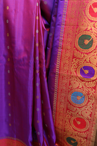 Purple Gadwal Silk Saree - SRPGSS272