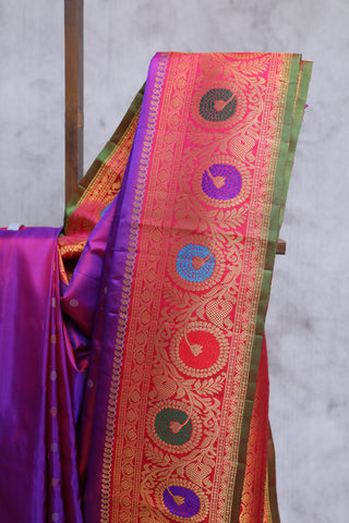 Purple Gadwal Silk Saree - SRPGSS272