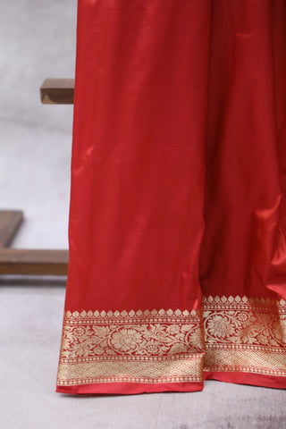 Red Banarasi Silk Saree-SRRBSS542