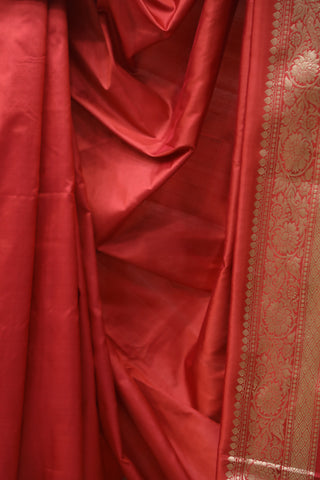 Red Banarasi Silk Saree-SRRBSS542