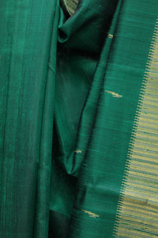 Green Raw Silk Saree - SRGRSS553