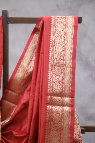 Red Banarasi Silk Saree-SRRBSS542