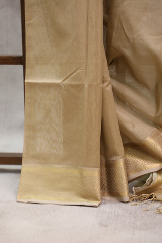 Beige Silk Maheshwari Saree -SRBSMS150