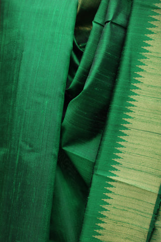 Green Raw Silk Saree-SRGRSS241