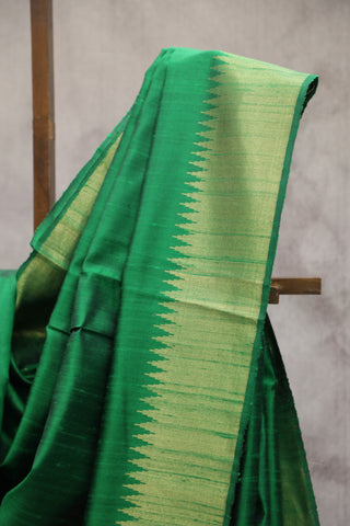 Green Raw Silk Saree-SRGRSS241