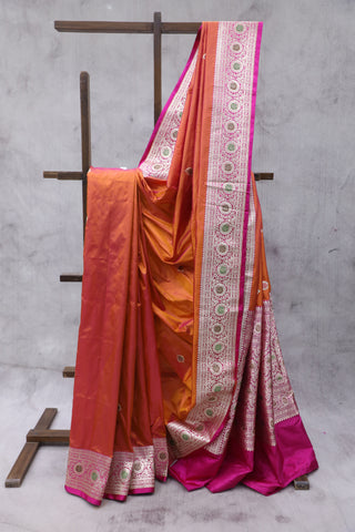 Copper Banarasi Silk Saree - SRCBSS547