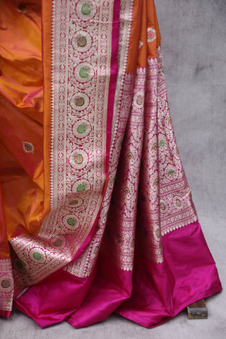 Copper Banarasi Silk Saree - SRCBSS547